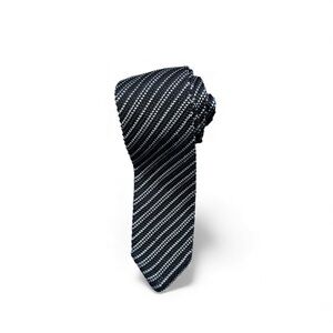 Ermenegildo Zegna Narrow Silk Tie — Navy & Light Blue